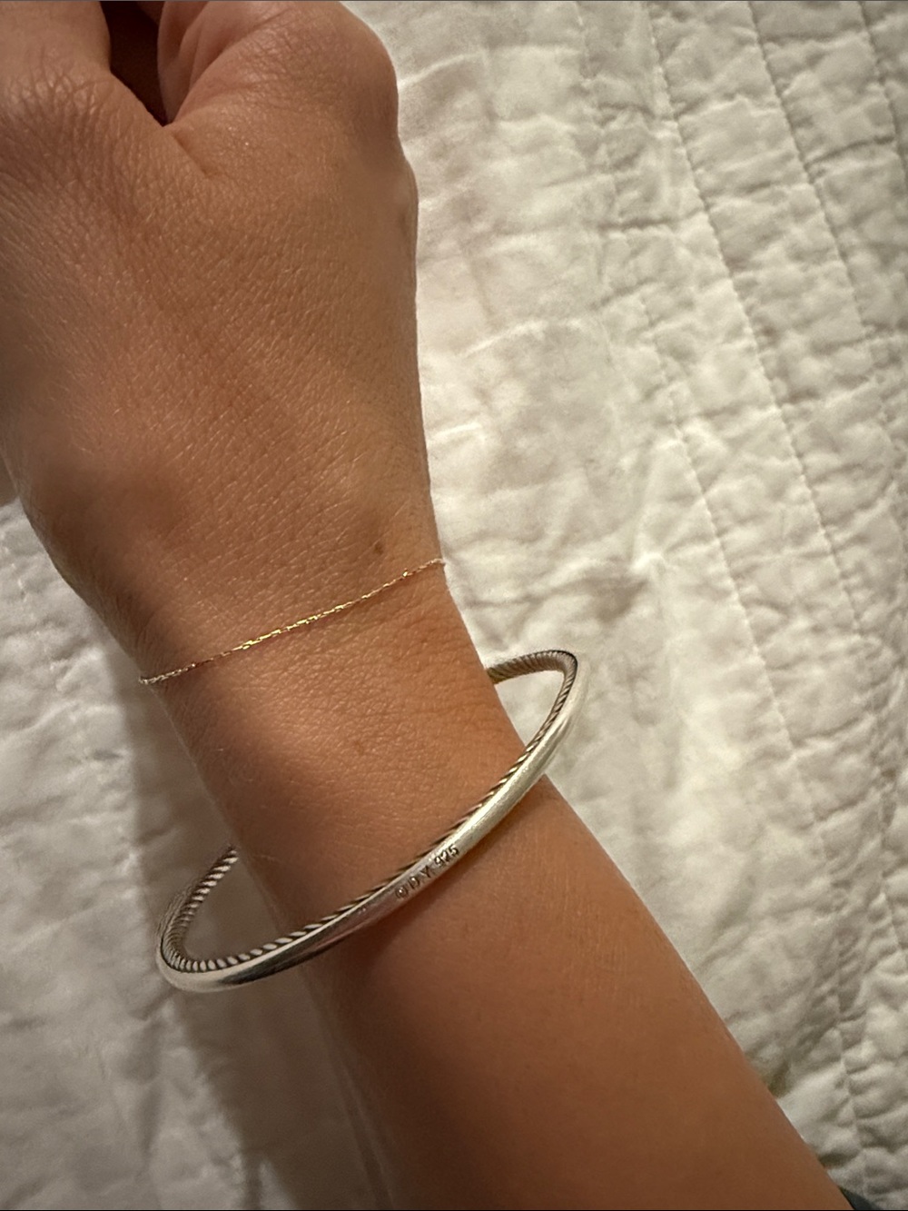 David Yurman Twisted Rope Bangle Bracelet - Silver